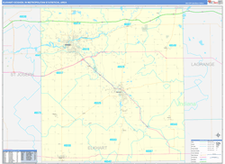 Elkhart-Goshen Metro Area Wall Map Basic Style 2026